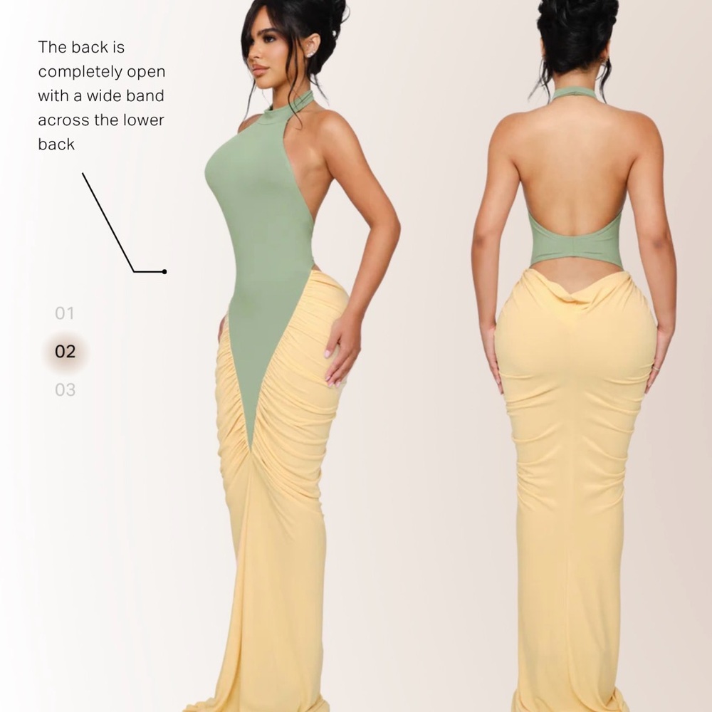 Coucoo - ORA MAXI DRESS - SERPENT CREAM - XS